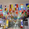 For the 2026 World Cup, decorative items such as string flags, hanging flags, national flags, bars, shopping malls, sports lottery stores, footballs, and flag arrangements details Picture